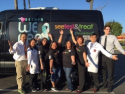 Dr. Sĩ and his pathology team, along with Southland Health Center's staff after a successful "See Test Treat" women's health fair, on 11.14.15 in Garden Grove, California.